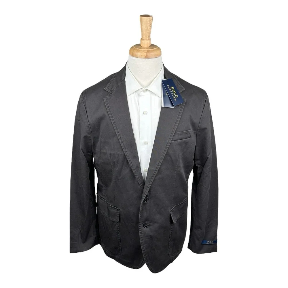 Polo Ralph Lauren‎ Gray Cotton Stretch Unstructured Men's Sportcoat Size M NWT